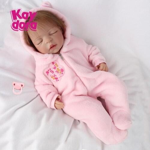 KAYDORA 22 Inch Vinyl Reborn Baby Doll Lifelike Newborn Baby Handmade Alive Realistic Sleeping Girl Kids Reborn Babies Child Toy