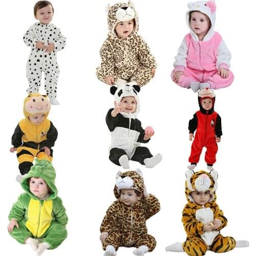 Newborn Hooded Rompers 0-3 Years Autumn Cartoon Animal Jumpsuit Boys Girls Soft Climb Sleepwear Clothing Mobile Phone Straps