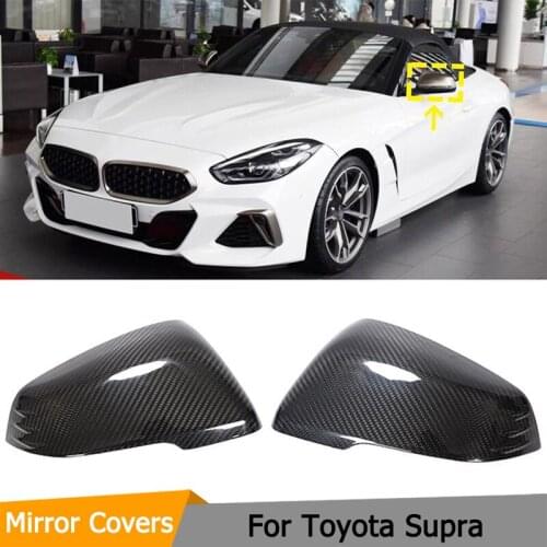 Car Rearview Mirror Covers Caps for Toyota Supra 2019 2020 Carbon Fiber Side Mirror Caps Covers Case Shell