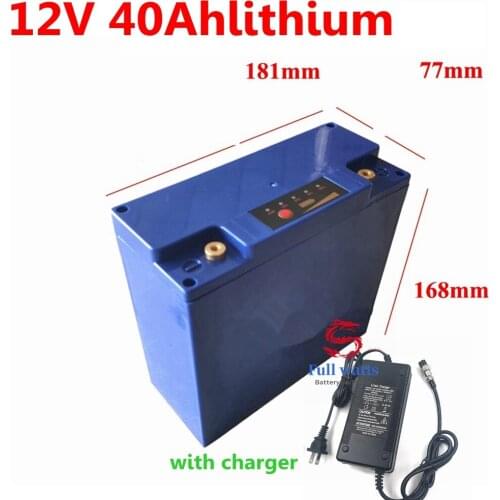 12v 40ah lithium ion battery 12v 18650 bateria USB port Power display for Sow nest Automatic reel Fish finder UPS led lights