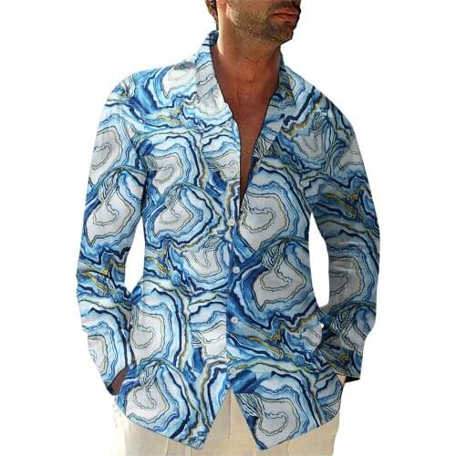 Autumn Oversized Beach Shirts Male Gothic Turn-down Collar Cardigan Top Classic Long Sleeve Buttons Blouses Harajuku Streetwear