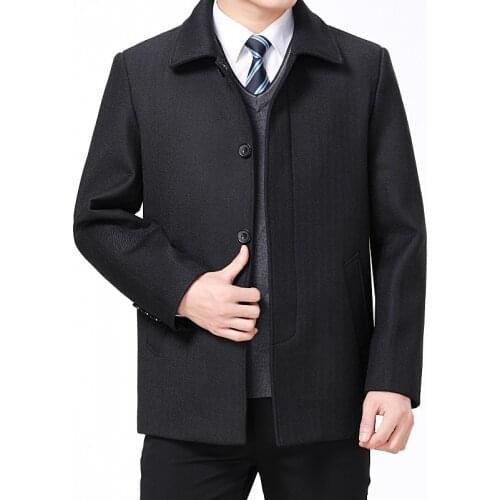 Wool jacket Coat For Men Casual Woolen Male Clothing Mens Single Breasted Overcoat 4XL Plus Size erkek mont outerwear