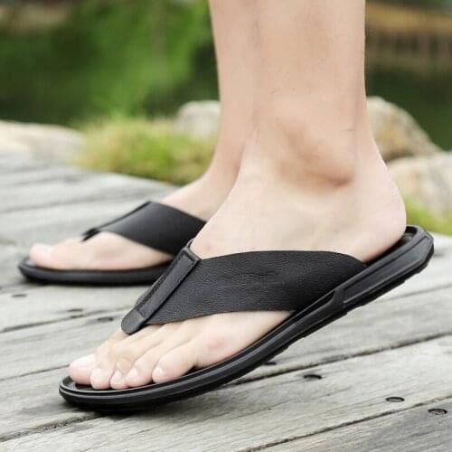 Slippers Men Slippers Men Summer Mens Home Outdoor Beach Sports Leather Shoes Slipper Indoor Flip Flops Man Cork