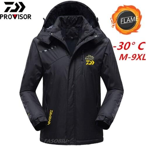 Daiwa New Autumn Winter Fishing Jacket Men Detachable Waterproof Plus Velvet Clothes Thick Warm Cycling Hiking Fishing Clothing