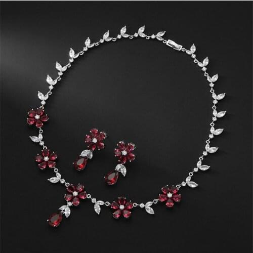 New Necklace Earrings Set European Bridal Jewelry Wedding Bridal Party Jewelry Set Dress Up Necklace Earring Set