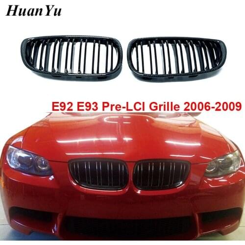 E92 E93 Pre-LCI Front Bumper Kidney Grille for BMW 3 Series E90 M3 Carbon Fiber 2006-2009 2-slat Racing Grills 316i 3186i 320i