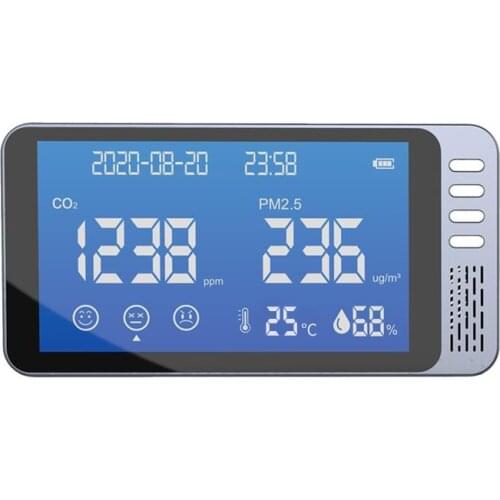 Portable Rechargeable Air Quality Monitor Multi-Function CO2 Meter Detector LCD Display Temperature Humidity CO2 Monitor New