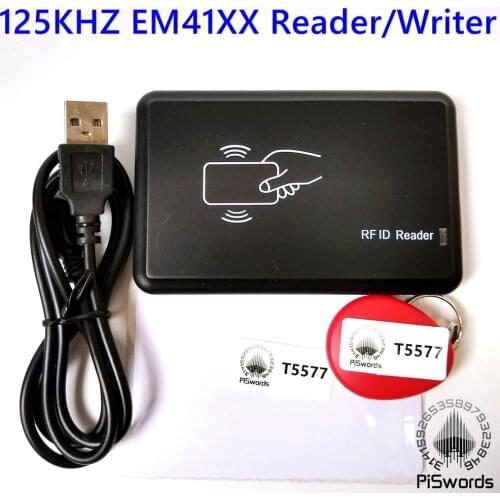 125khz ID EM4100 EM41XX Card Reader Writer Cloner Copier Programmer Copy Clone With Blank Writeable Keytag T5577