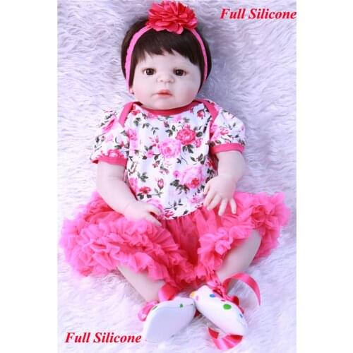 Realistic reborn baby NPK girl dolls 22" full body silicone reborn baby dolls for children gift fashion toy bebe dolls reobrn