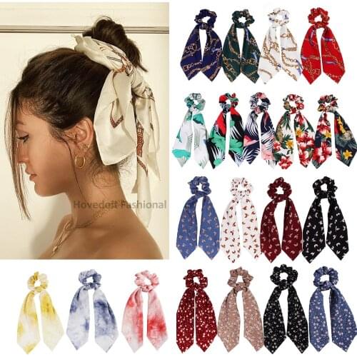 New Chiffon Bowknot Elastic Hair Bands for Women Girls Scrunchies Headband Hair Ties Ponytail Holder Fashion Hair Accessories