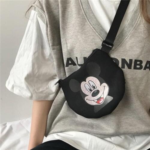 Disney cute cartoon handbags girl heart Mickey Mouse Messenger bag chest bag Small pockets cross body bags clutch purse