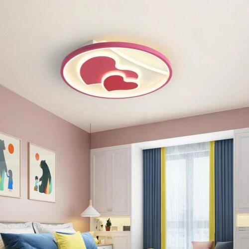 Student Eye Protection Led Ceiling Light Cafe Bar Light Fixtures Pink Led Ceiling Lamp Blue Kid Lighting Boys Bedroom Luminaria