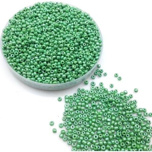 16g 1000X 2mm 12/0 AB Dark Green Color Round Opaque Loose Spacer Beads Cezch Glass Seed Beads Handmade Jewelry DIY Garment Bead
