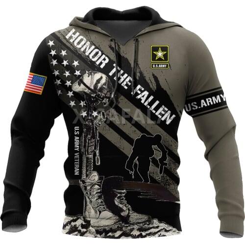 USA Flag Veteran Honor The Fallen 3D Print Hoodie Man Women Harajuku Pullover Sweatshirt Casual Tracksuit Unisex Zip Up Jacket