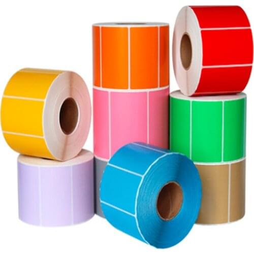 40x20mm Top AIBIER Color coated art paper sticker 40mm Core Thermal transfer Paper Adhesive Stickers need ribbon media printing