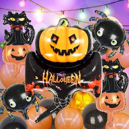 Halloween decorations Pumpkin ghost balloon Spider aluminum foil balloon Witch owl balloon Happy halloween Children toy Boy girl