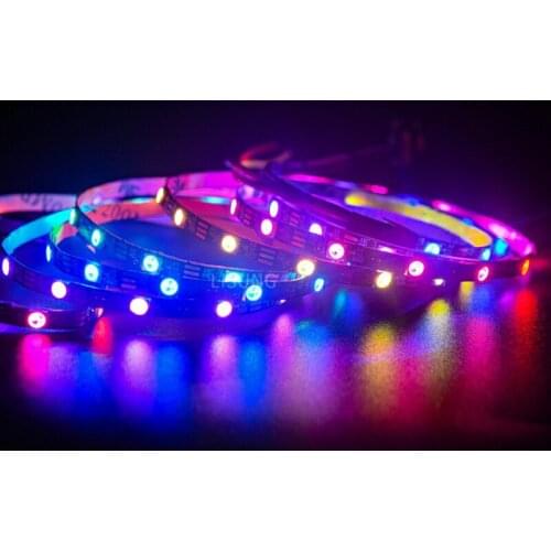 Dc 5v Ultra Thin Rgb Smart Led Pixel Strip Light Bar 4mm ws2812b Rainbow colors Individually Addressable 4mm Width PCB