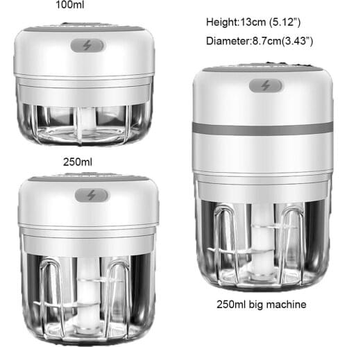 USB Charging Electric Mini Garlic Chopper Portable Wireless Blender Masher for Vegetable Chili Pepper Onion Nuts Fruit