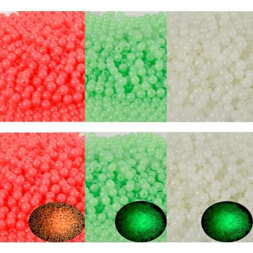100pc/bag Fishing Floats Beads Luminous 3mm-12mm Light Glowing Balls Vobler Silicone Bass Bait Fishing Tackle Accessories