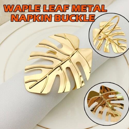 12pcs/set Leaf-shape Napkin Rings Napkin Holder Decorative Napkin Holder Wedding Napkin Buckle Party Decoration Table Decoration