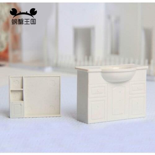 2 set 1/20 1/25 1/30 scale Wash basin Sink model Dollhouse Furniture Doll Accessories Sand table material