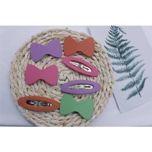 2Pcs/SetSpring And Summer Matte BB Clip Bow Ellipse Simple And Cute White Hair Accessories