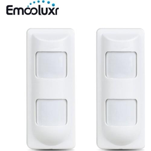 2pcs Wired 2PIR+Microwave Outdoor Anti-mask Anti-EMI PIR Motion Sensor for Wired Alarm Systems, Pet Friend/Curtain/Wide Angle