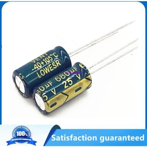 200pcs/lot Q01 25V 680UF Low ESR/Impedance high frequency aluminum electrolytic capacitor size 8*16 680UF25V 20