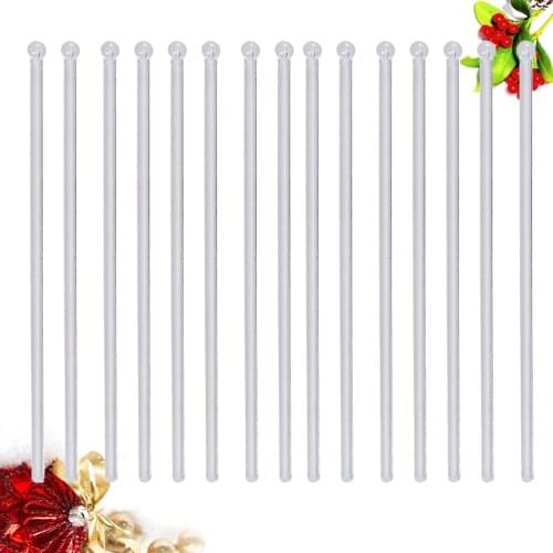 200pcs Cocktail Stirring Mixing Sticks Transparent Round Head Drink Bar Muddler Plastic Stirrer Swizzle Stick