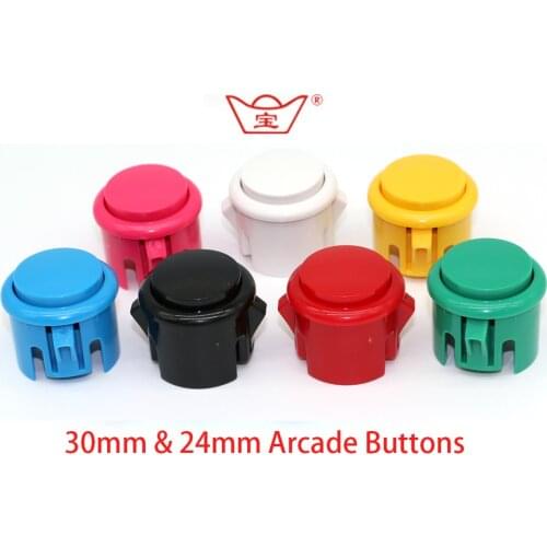 50pcs Copy Sanwa 30mm Round Push Button BAOL LIAN Microswitch OBSF-30 Type Jamma Game Machine Joystick DIY