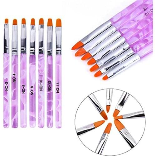 7pcs/set Nail Art Brush Pens Nail Brushes UV Gel Nail Polish Painting Drawing Brushes Set Manicure Tools Kit