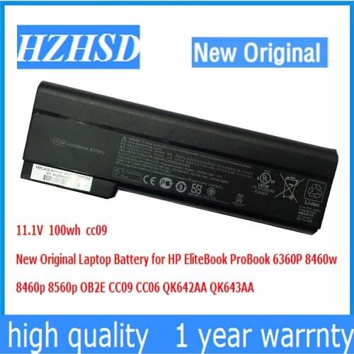 11.1V 100wh New Original CC09 Laptop Battery for HP EliteBook ProBook 6360P 8460w 8460p 8560p OB2E CC09 CC06 QK642AA QK643AA