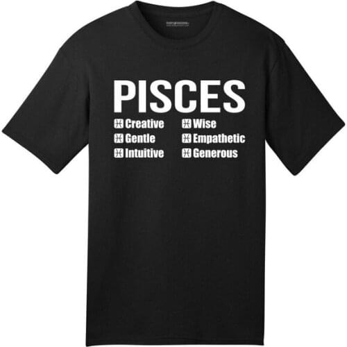 USA Made Pisces Character Traits American T-Shirt Horoscope Birthday Zodiac