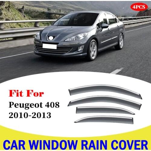 Car Window Visor Vent Rain Shield Shelter Cover Frame For Peugeot 408 2010-2013 Car Styling Accessorie Car Window Rain Cover