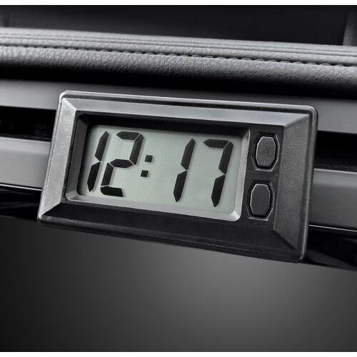 Car Ornament Automotive Clock LCD Digital Display Auto Watch Vehicle Auto Interior Decoration Self-Adhesive Stick-On Ultra-thin
