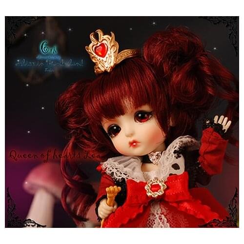 Free Shipping!Makeup&eyes Included!Top Quality 1/8 bjd Lati Alice In Wonderland Ver Queen of Hearts Lea Mini 16cm Baby Toy