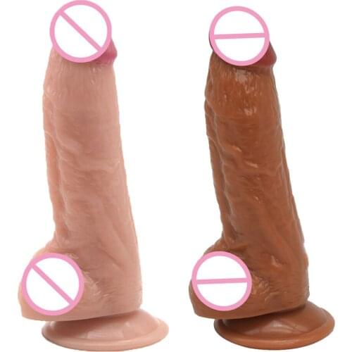 Dildo huge realistic big black dick imitation penis imitator for sex falos 21x4.8cm phalos masturbation silicone wear adult toys