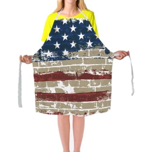 Unique Work Apron for Men Women Star-Strpes Flag Printed Aprons 79*67cm Restaurant Kitchen Bib Aprons