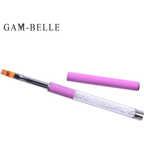 GAM-BELLE Nail Art Rhinestone Handle Carving Brush Acrylic UV Gel Drawing Painting Pen Brush Nail Art Kit Tools Manicure Tips