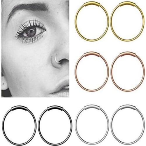 1PC 2021 Steel Hinged Clicker circle ring Piercing Nose Ring Hoop Lip Ear Ring Body Jewelry Piercing Clip Gift