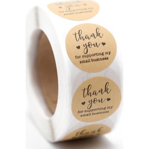 500pcs Round Thank You For Supporting My Small Business Stickers Seal Label Stickers For Card Stationery Stickers Decoration