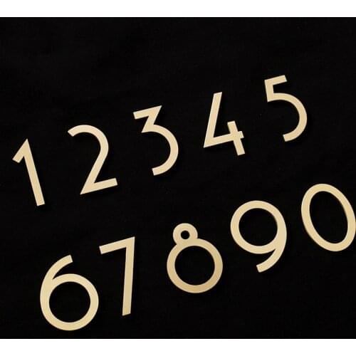 Nordic Brass Digital Door Plate Wall Decoration Hanging Personalized Room Number Plate House Address Numbers