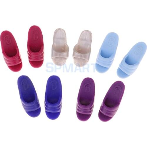 12inch Fashion Girl Doll Shoes - New Casual Shoes High Heels Sandals 5 Pairs - For Summer Beach Clothing Random Color