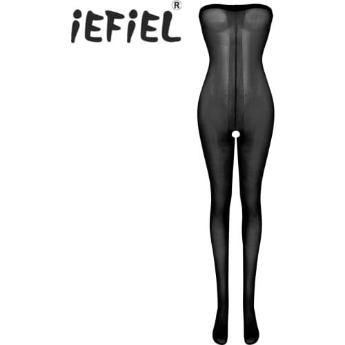 New Arrival Sexy Female Women Ultra Shimmery Stretch Toe to Bust Crotchless 30 Denier Body Stocking Pantyhose Lingerie Bodysuit