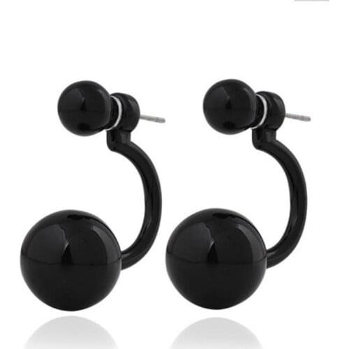 New Fashion Design Women Candy Beads Sweet Double Curved Design Of The Wedding Ball Ear Jewelry Earrings For Women