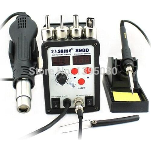 SAIKE 898D 2 In 1 Soldering Station Hot Air Gun+welding Iron 220V 110V