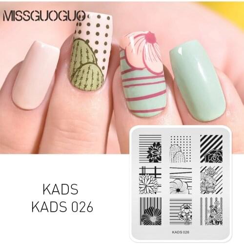 1pc Nail Art Image Stamp Stamping Plates Flower line pattern Manicure Image Stencil tool for Nail Polish DIY Template Plate