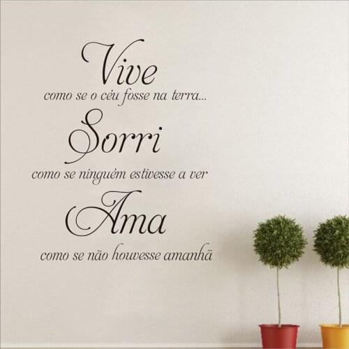Portuguese Style Wall Decal Live as if heaven were on earth Quote Vinyl Wall Art Stickers Poster Home Wall Decoration AF079