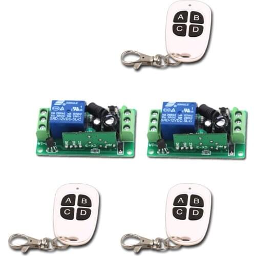 RF Wireless Remote Control Switch System DC 9/12/24V 1CH 3Transmitter & 2Receiver Relay Receiver Control Distance 150 m