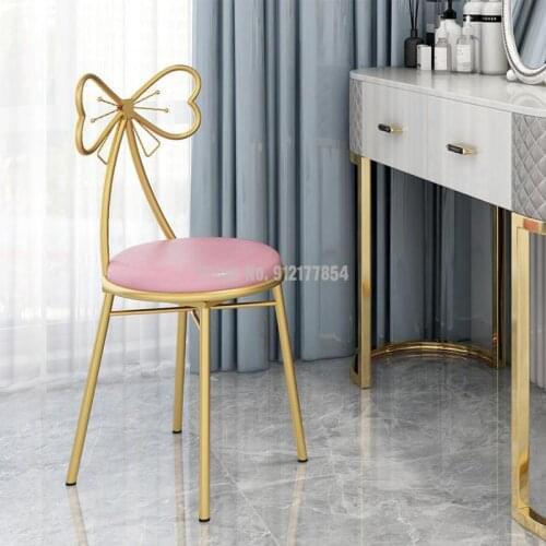 Light luxury makeup stool net red dressing stool girls cute bedroom backrest butterfly chair makeup chair dressing table chair